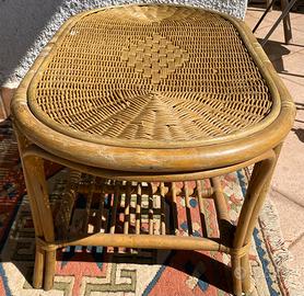 Tavolino basso rattan
