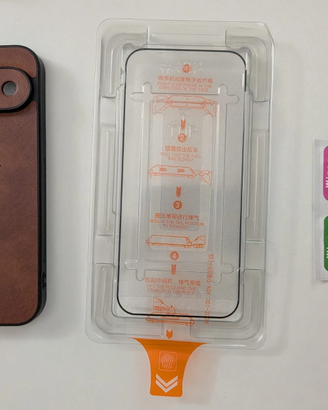 Cover pelle  per Google  pixel. 9.+Vetro Temperato