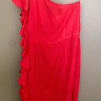 Vestito off the shoulder rosso-rosa