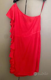 Vestito off the shoulder rosso-rosa