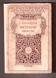 Nietzsche giovane Firenze La Voce 1924 prima ediz.