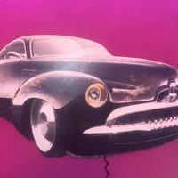 Insegna  manchina vintage con luce a neon