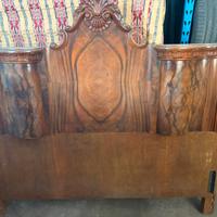 Letto matrimoniale vintage in radica