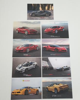 Set 9 cartoline litografie Ferrari 