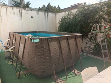 Piscina bastway effetto rattan