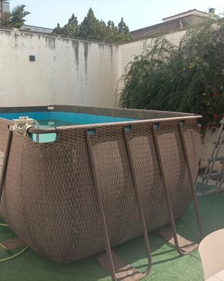 Piscina bastway effetto rattan