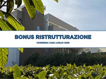 Trilocale con balcone abitabile 26 mq - mare 350 m