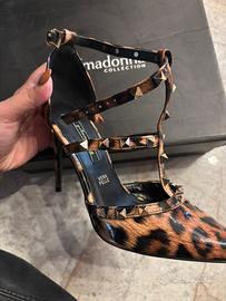 Elegante tacco maculato borchiato Primadonna