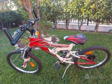 bici mountain bike bianco rossa