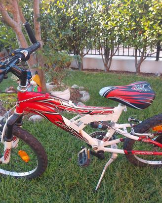 bici mountain bike bianco rossa
