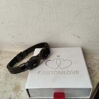 bracciale nero uomo con simbolo infinito