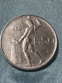Moneta 50 lire 1958 rara