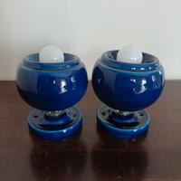 Coppia applique Eyeball in ceramica blu