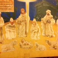 Presepe in alabastrino bianco H 10cm 10 pezzi