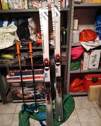 sci + scarponi + racchette + borsa salomon