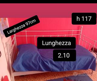 LETTO SINGOLO CON RETE A DOGHE  MATERASSO NUOVO 