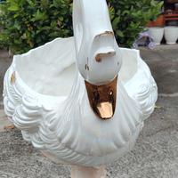 Cigno in ceramica bianca 