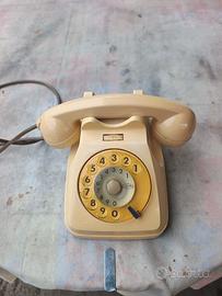 telefono a disco s62 vintage color panna originale