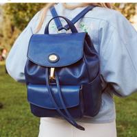 Zaino The Bridge linea Story in pelle blu e oro