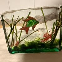 Fermacarte in vetro di Murano. Cenedese.