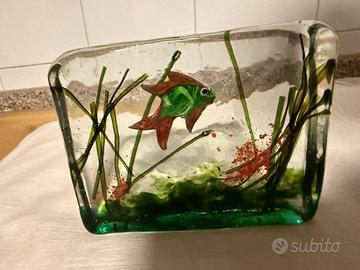 Fermacarte in vetro di Murano. Cenedese.