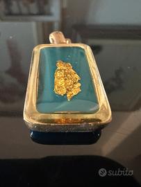 Pendente con foglia oro 18k