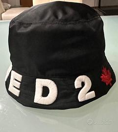 DSQUARED2 Bucket Hat Cappello Nero D2 Taglia M