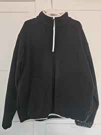 Felpa in Pile ASOS Design Mezza Zip Nero Uomo M