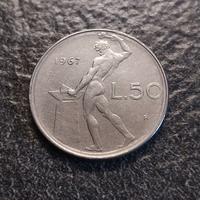 50 Lire 1967 Vulcano 1^tipo Italia