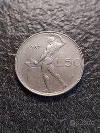 50 Lire 1967 Vulcano 1^tipo Italia