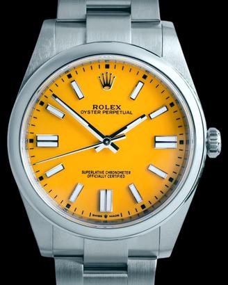 Rolex OP 41 124300 giallo nuovo 12/2021 full set