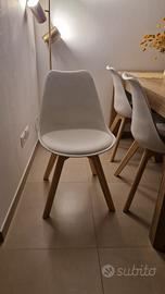 Sedia in stile scandinavo in polipropilene bianco 