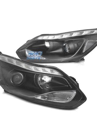 FARI FORD FOCUS MK3 11-14 LUCE DIURNA A LED NERI