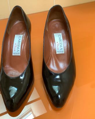 Scarpe donna decoltè in vernice nera