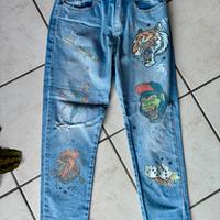 Jeans Berna animalier uomo