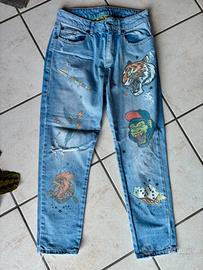 Jeans Berna animalier uomo