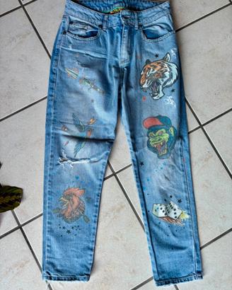 Jeans Berna animalier uomo