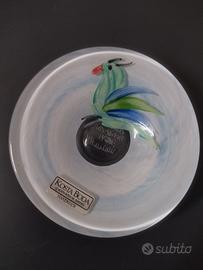 Piatto vintage in vetro soffiato di Kosta Boda