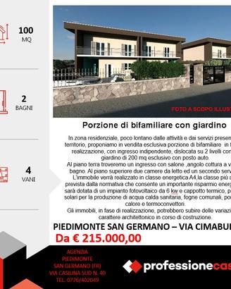 Bifamiliare in costruzione con giardino