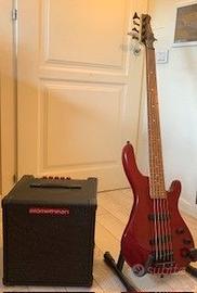 basso elettrico e amplificatore