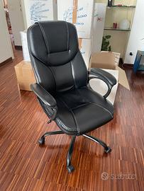 Sedia da ufficio in ecopelle nera – ottime condizi