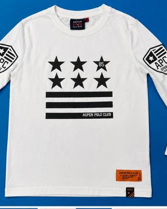 Maglia bambino Aspen Polo Club bianca manica lunga