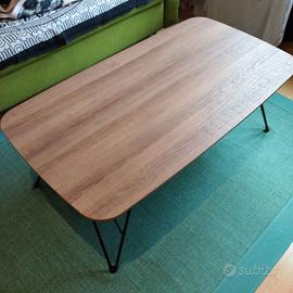 Tavolino da salotto legno e gambe nere