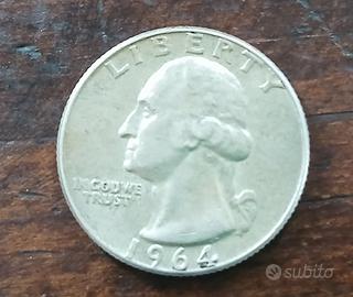 Quarter dollar Wahington 1964 argento 900