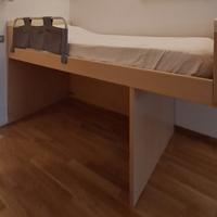 Letto Singolo Rialzato Con Rete e Materasso