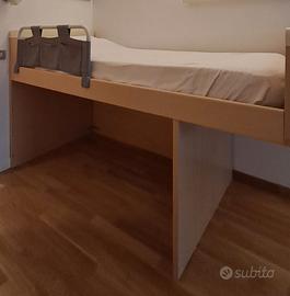 Letto Singolo Rialzato Con Rete e Materasso