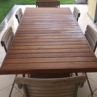 tavolo e sedie da esterno in Teak