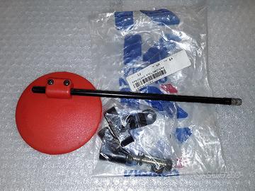 SPECCHIO SPECCHIETTO MOTO FILETTO 10mm ROSSO