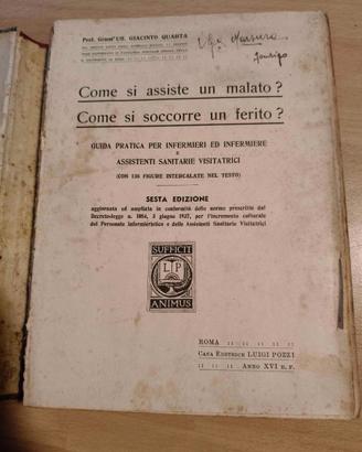 Libro Guida pratica per infermieri-infermiere 1938