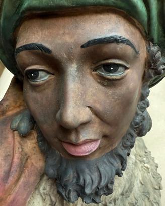 Re Magio mulatto per un presepe di 92 cm in resina